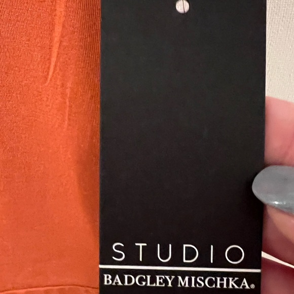 13. SP And 14. M/M Studio Badgley Mischka dark Orange bodysuit, shoulder pads - Picture 11 of 16